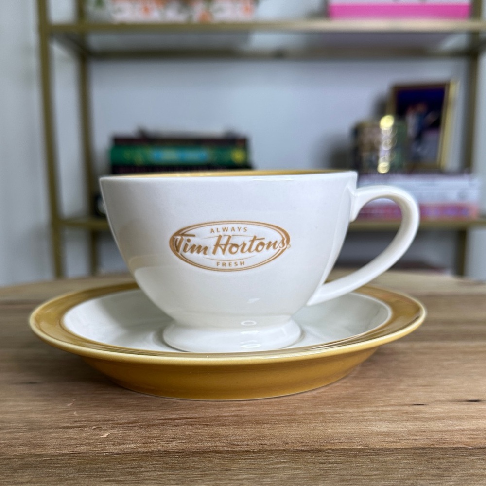 Tim Hortons Coffee Cup With Saucer